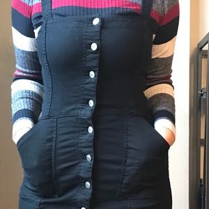 H&M Black Denim Button-Up Dress